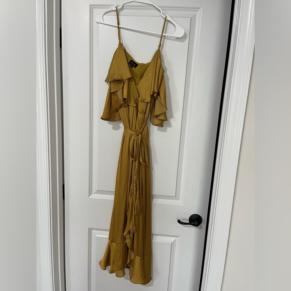 Bardot Bea Wrap Dress in Gold